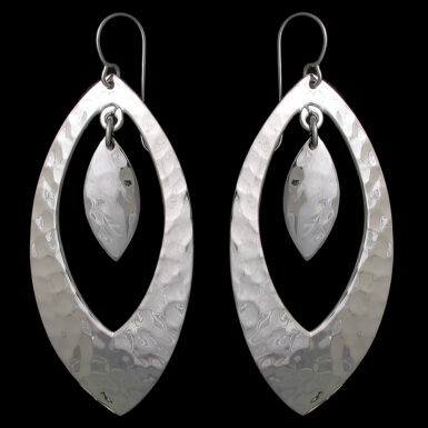 Hammered Almond with Dangle