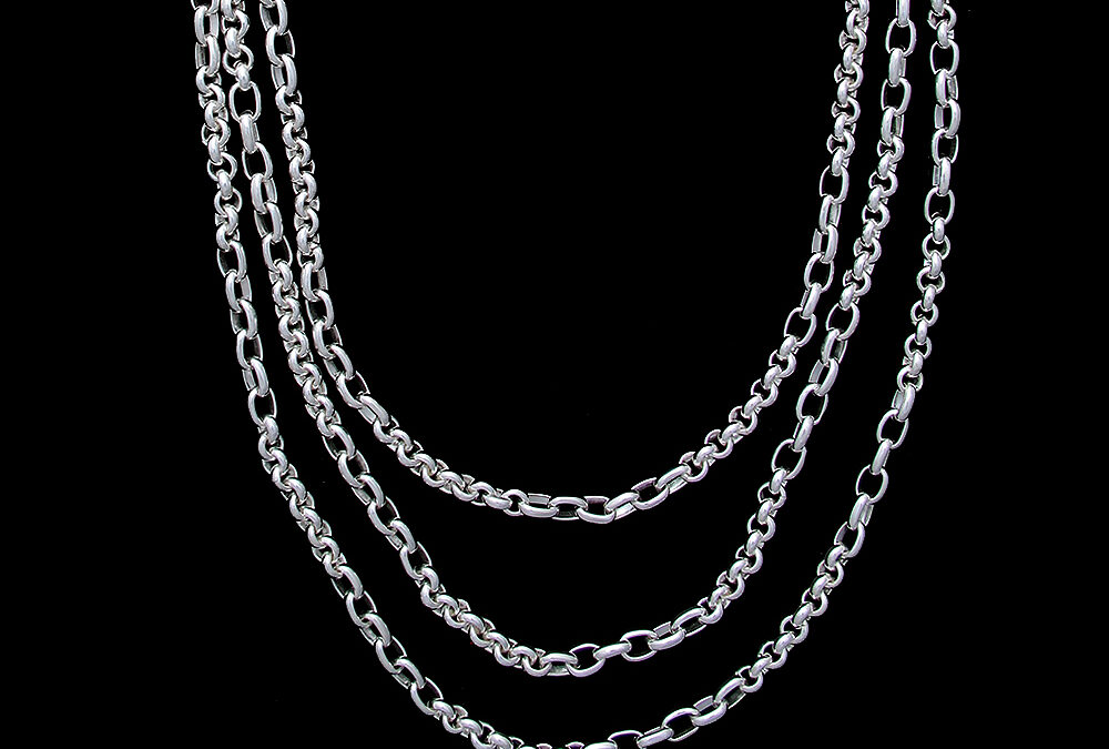Triple Strand Chain Link Necklace