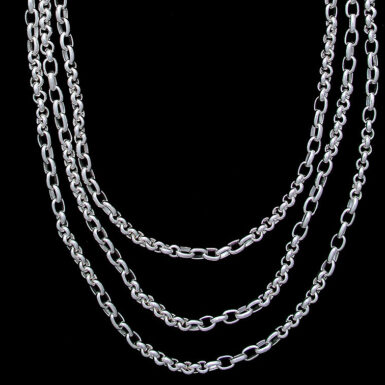Triple Strand Chain Link Necklace