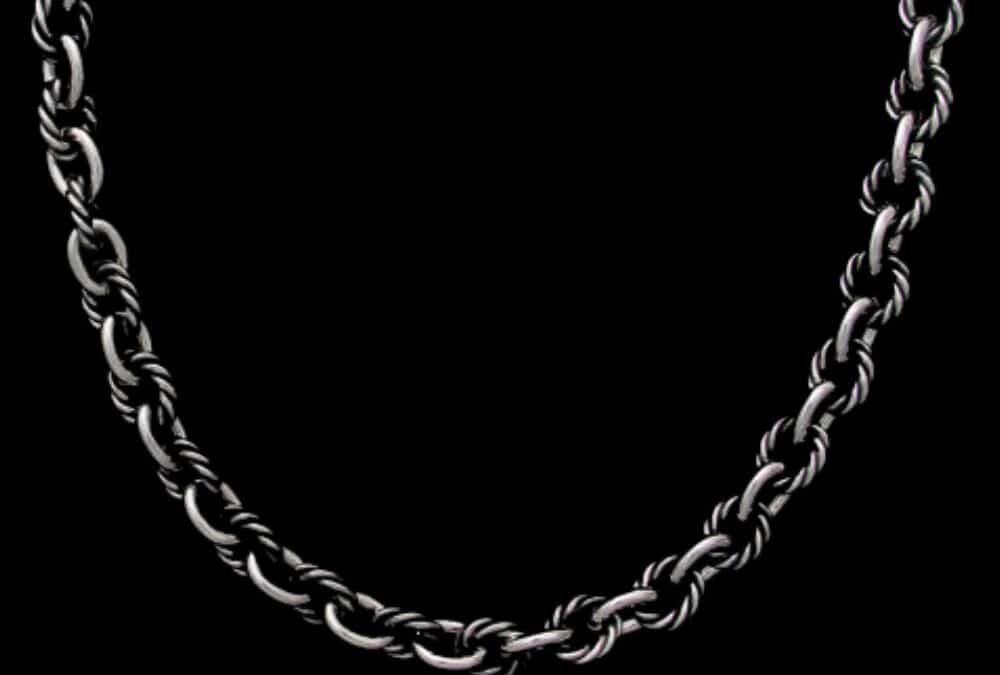 Oxidized Twisted Link Necklace