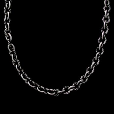 Oxidized Twisted Link Necklace