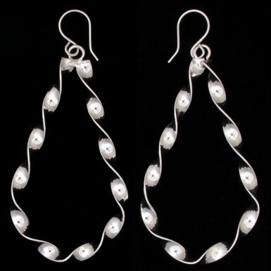 Sterling Silver Twisted Teardrop Earrings