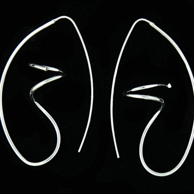 Sterling Silver Swirly Hoop