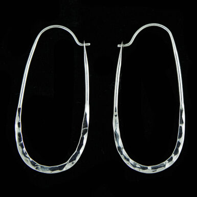 Hammered Oval Hoop
