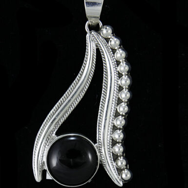 Onyx Pendant with Half Beads