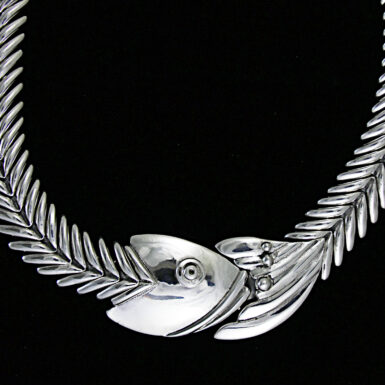 Sterling silver articulated fish necklace wholesale jewelry