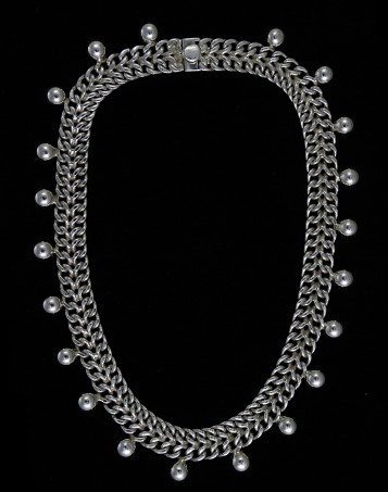 Sterling silver wholesale braided necklace with half balls