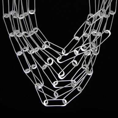 Handmade, sterling silver paper clip necklace