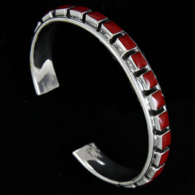 Multi Square Red Enamel Cuff