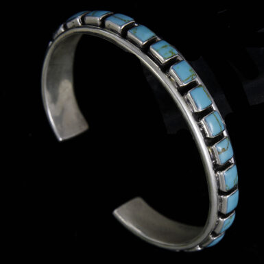 Multi Square Blue Enamel Cuff