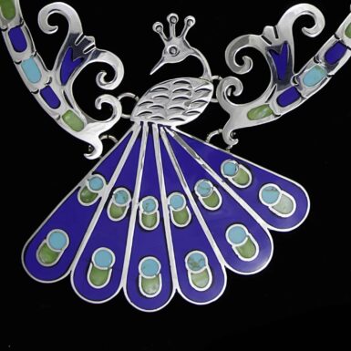 Handmade Sterling Silver Wholesale Jewelry Blue Peacock Necklace