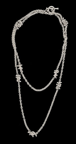 Handmade, sterling silver beaded chain