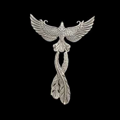 Handmade sterlign silver phoenix pendant