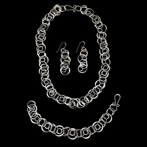 Wholesale sterling silver interlocking circles jewelry set