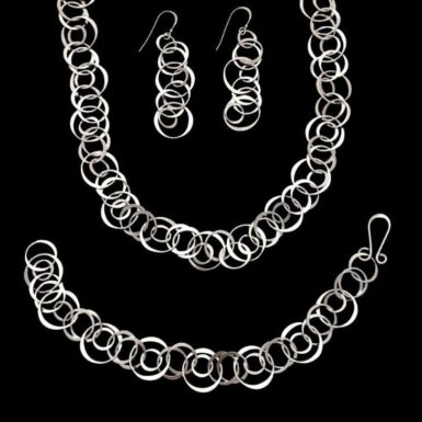 Wholesale sterling silver interlocking circles jewelry set