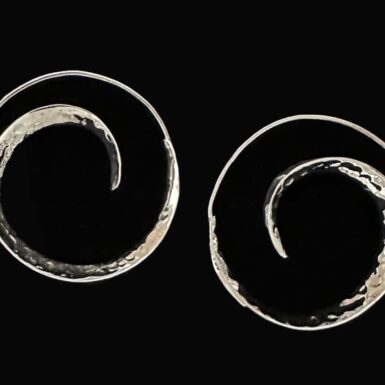 Sinuous Hammered Spiral Earrings