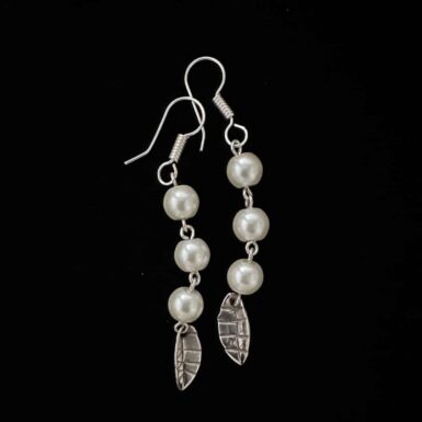 Pearls with Small Silver Feather