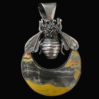 Bumblebee Jasper Moon Pendant