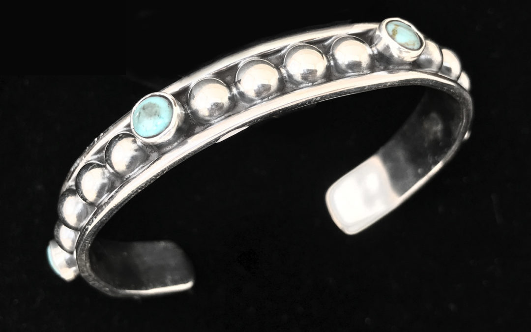 Turquoise Half Bead Cuff