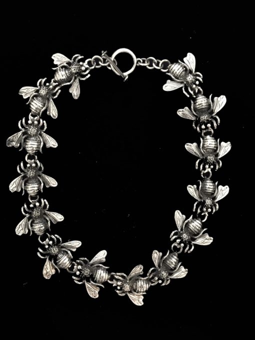 Sterling silver handmade bumble bee necklace