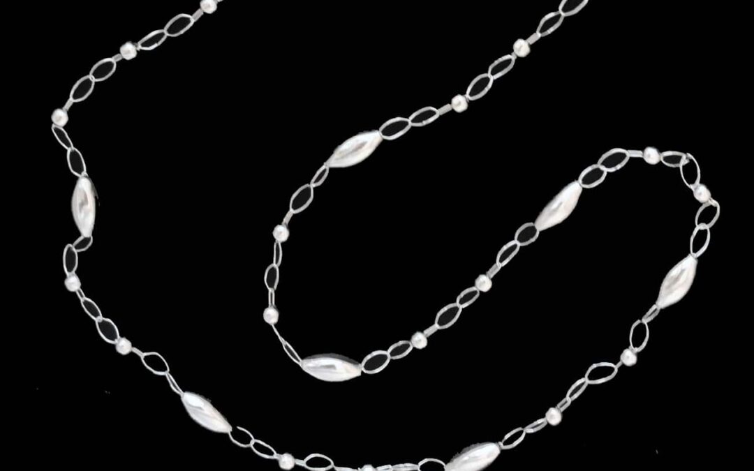 Almond Bead Long Necklace