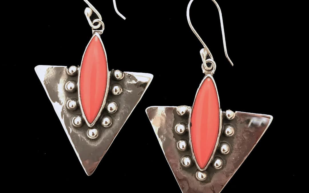 Jose Orange Triangle Earring