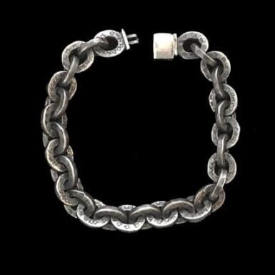 Handmade Sterling Silver Oxidized Chain Bracelet
