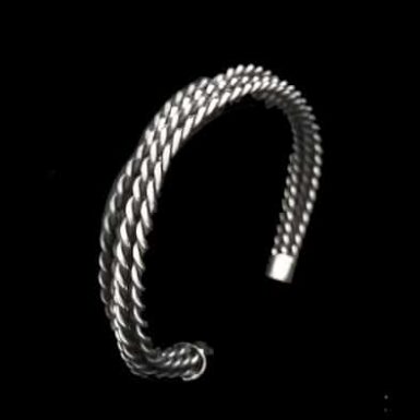 Sterling Silver Oxidized Twisted Wire Cuff Bracelet