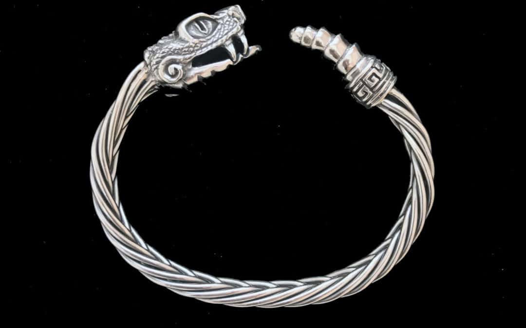 Sterling Silver Snake Cuff Bracelet