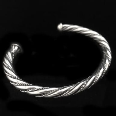 Sterling Silver Traditional Twist Wire Cuff Bracelet