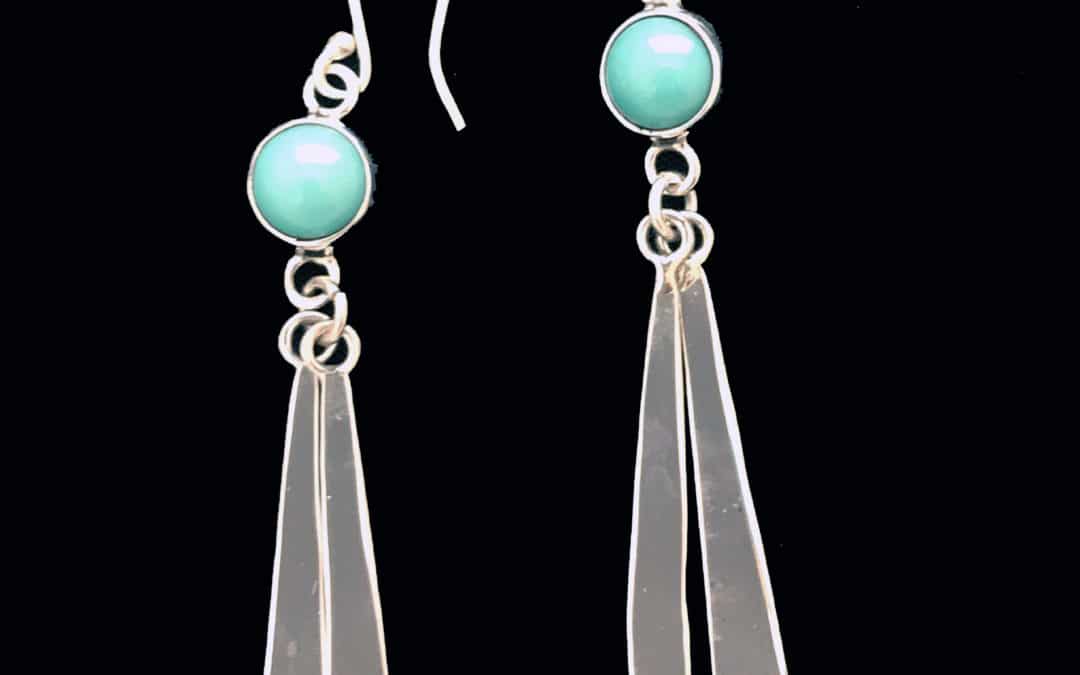 Turquoise Silver Drop