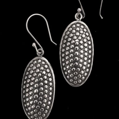 Sterling Silver Dotted Dome Earring