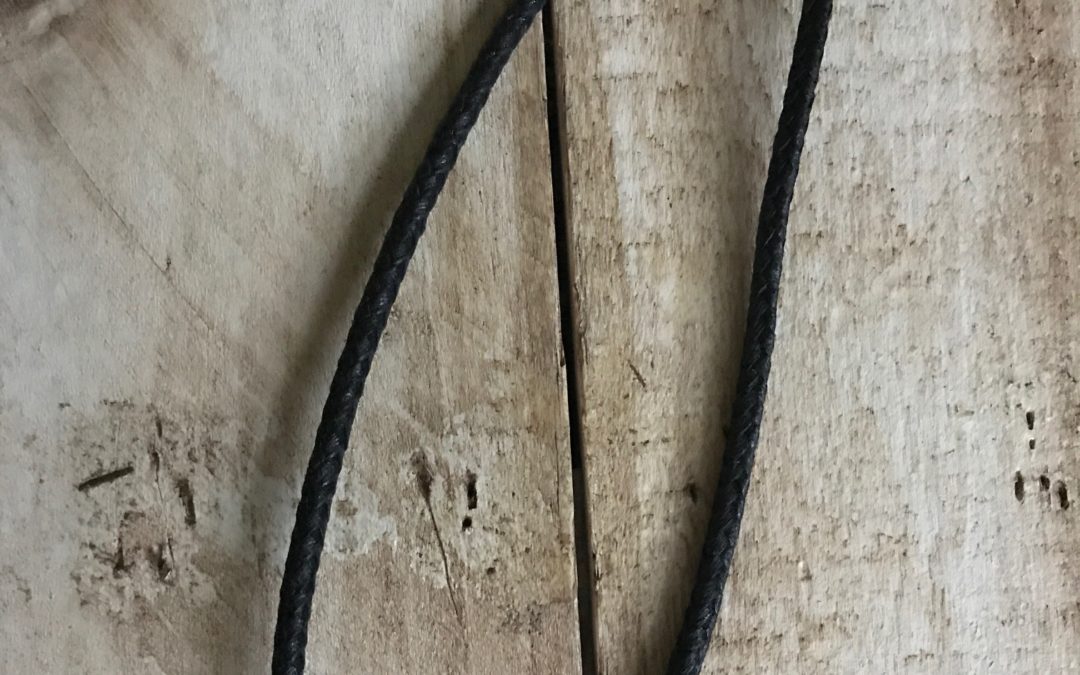 18″ Black Braided Leather Cord