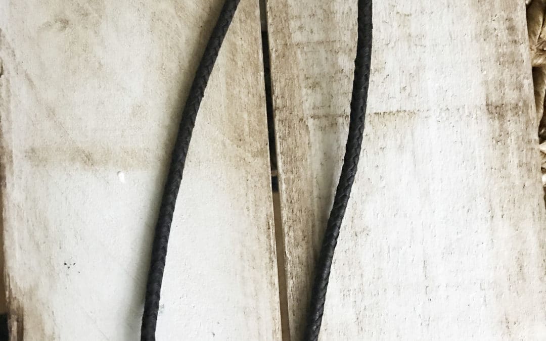 20″ Dark Brown Braided Leather Cord