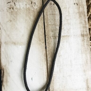 20" Dark Brown Braided Leather Cord