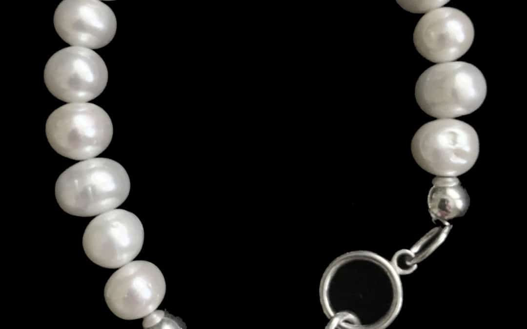 Pearl Bracelet with Sterling Silver Charm