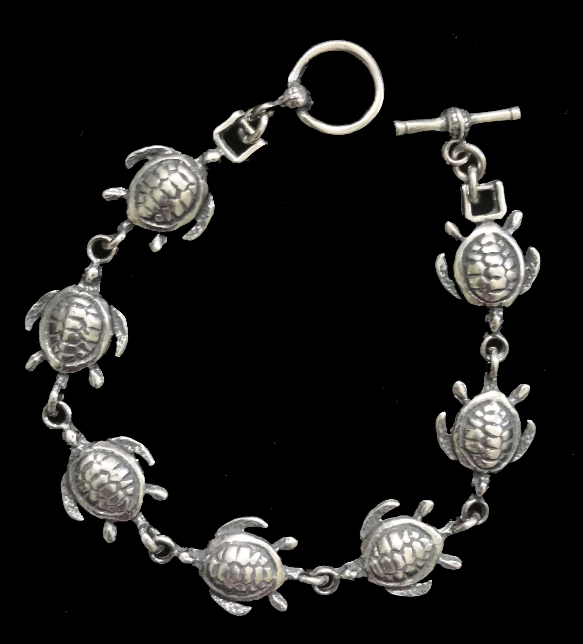 Sterling Silver Turtle Link Bracelet : Elysium Inc