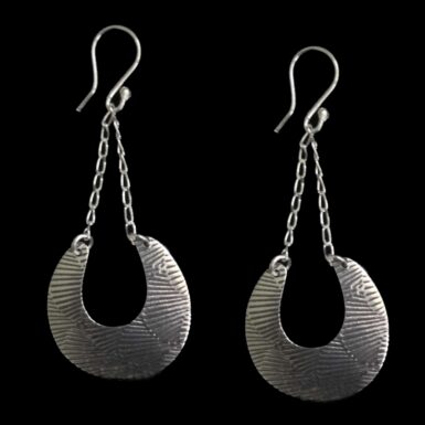 Texture Drop on Wire Sterling Silver Earring
