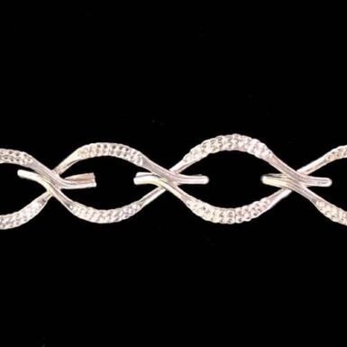 Sterling silver link bracelet with wispy texture