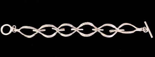 Sterling silver link bracelet with wispy texture