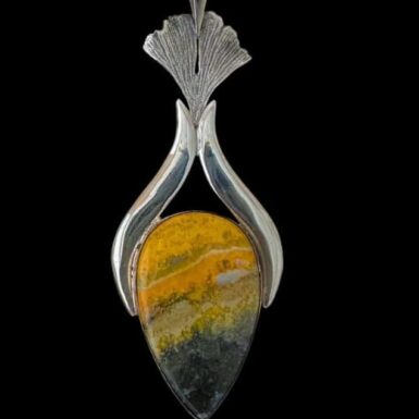 Teardrop Gingko Pendant