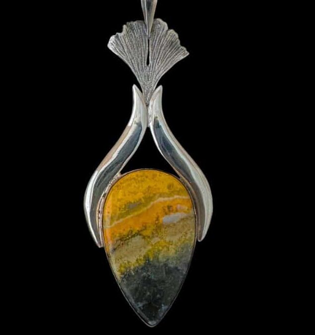 Teardrop Gingko Pendant