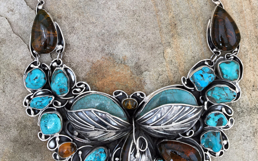 Amber and Turquoise Necklace Set