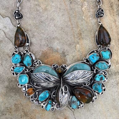 Amber and Turquoise Necklace Set