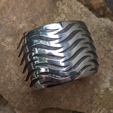Hand Etched Sterling Silver Cuff