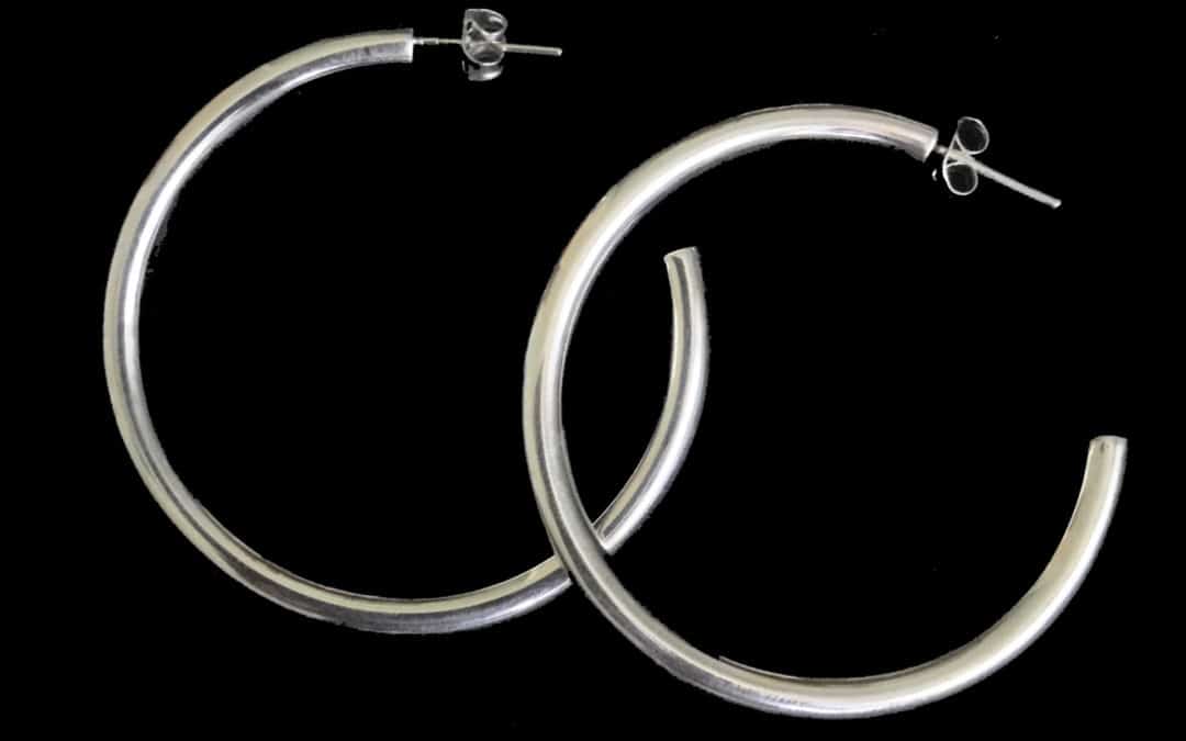 Hollow Sterling Silver Hoop Earring