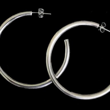 Hollow Sterling Silver Hoop Earring