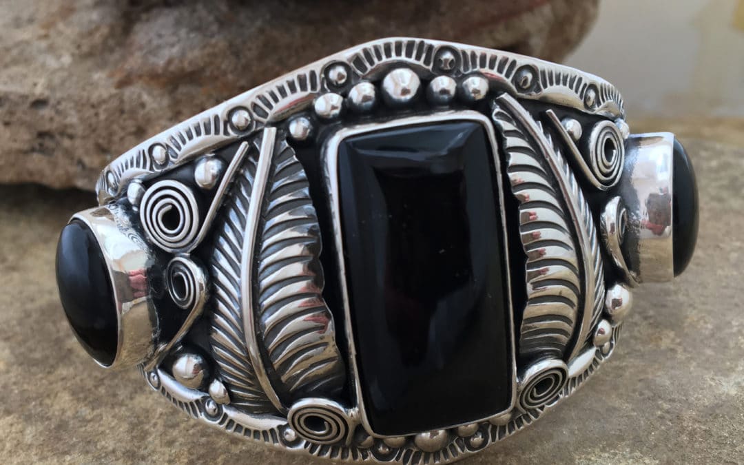 Rectangle Onyx Sterling Silver Bracelet
