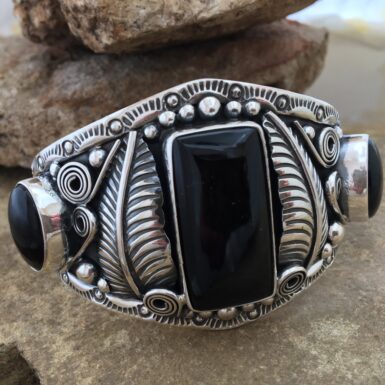 Rectangle Onyx Sterling Silver Bracelet