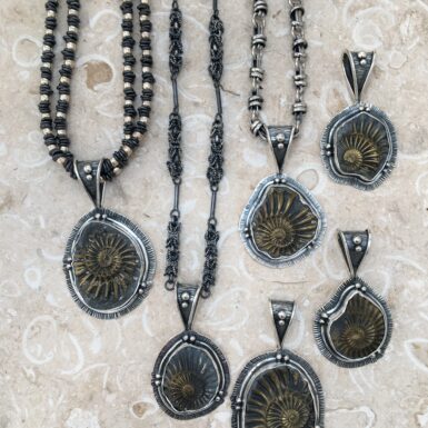 Bronzed Ammonite Pendants from Germany